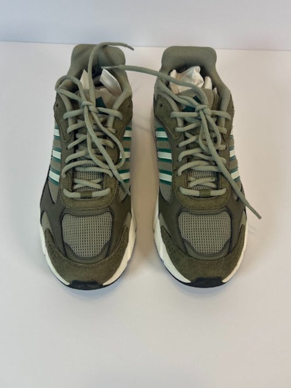 Adidas Crazy Chaos 2000 Sneakers Retro Men’s Sz 8 Olive and Reflective Silver